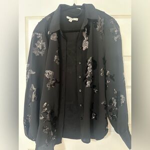 Chico's Black Jacket with Sequin Details